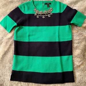J Crew Merino wool embellished crystal sweater-XS